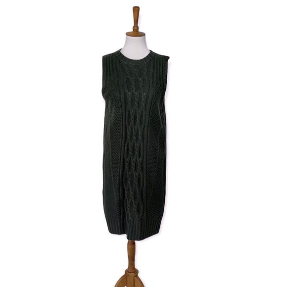 Love Riche Sweaters - LOVE RICHE green sleeveless sweater dress tunic comfy stretch casual medium
